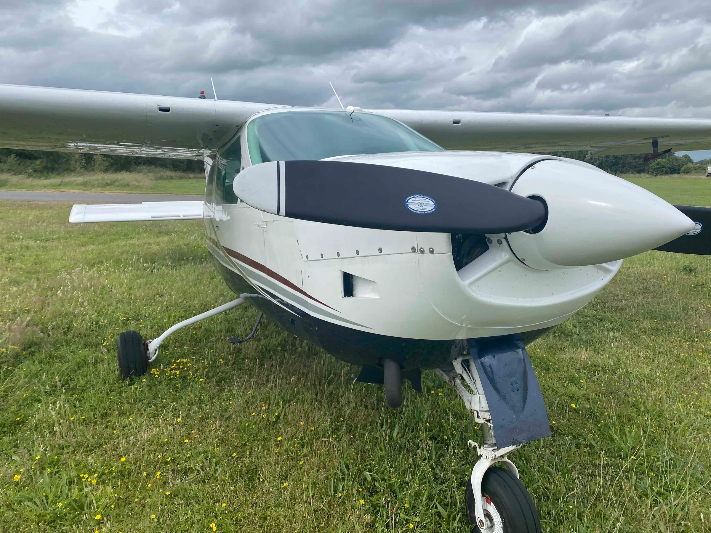 Exterior view of a 1971 Cessna F177RG Cardinal.