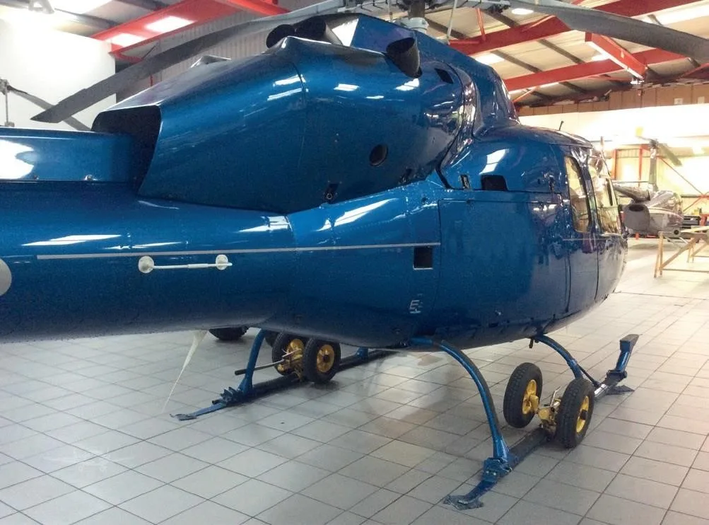 Exterior view of a 1983 EUROCOPTER AS355F-1, G-PIPB.
