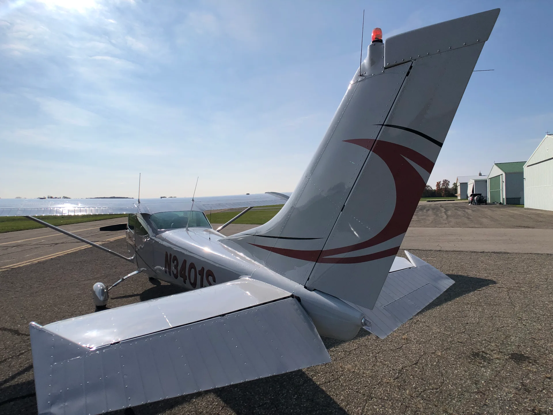 Exterior view of a 1964 Cessna 182, N3401S.
