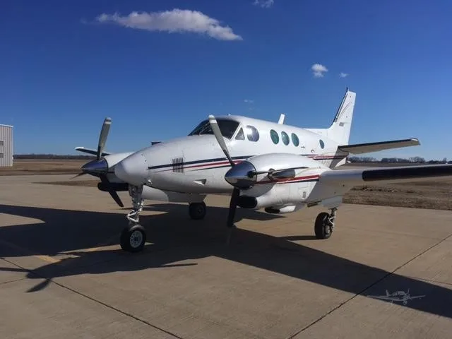 Exterior view of a 1979 BEECHCRAFT KING AIR E90, N366GW.