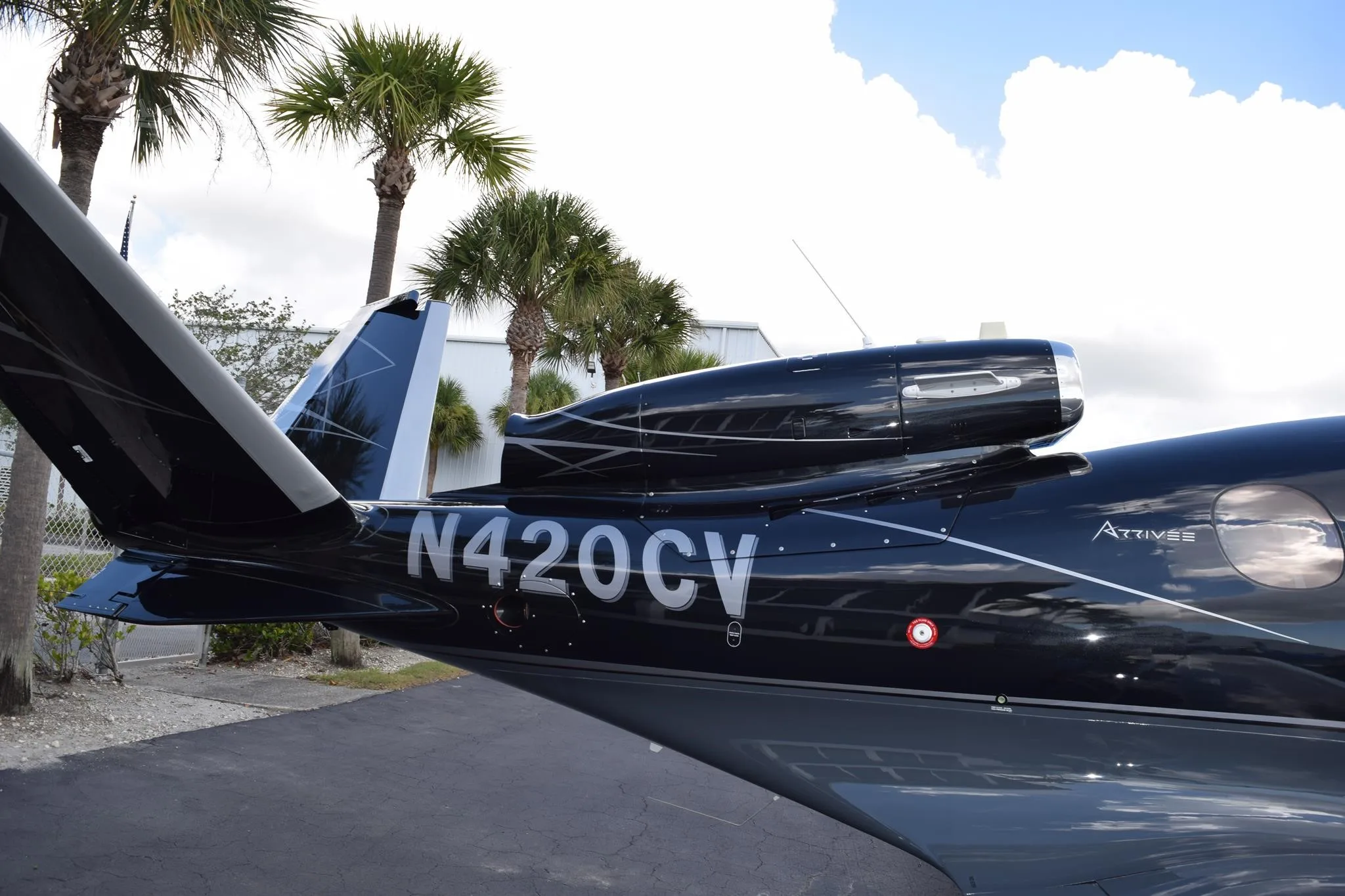 Exterior view of a 2022 CIRRUS VISION SF50-G2+, N420CV.