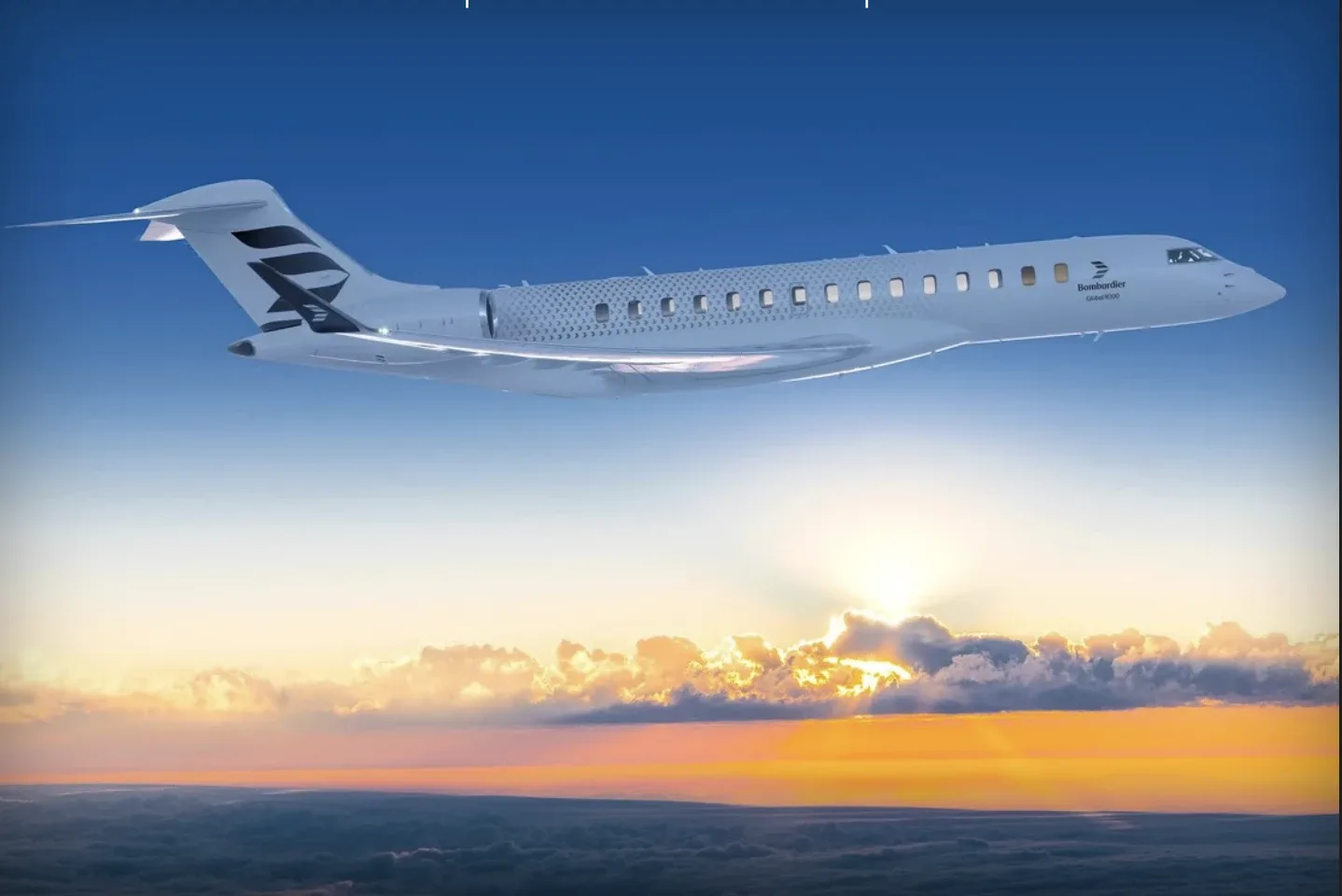 Marketing image of a Bombardier Global 8000.
