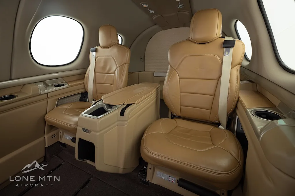 Cabin interior of a 2020 Cirrus SF50 G2+ Vision Jet.