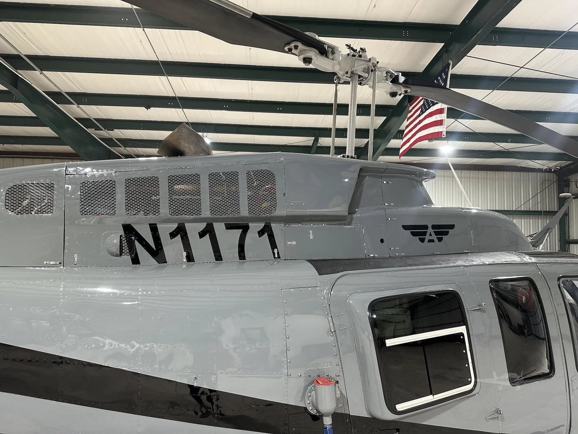 Exterior view of a 1979 BELL 206L I/C30P, N1171.