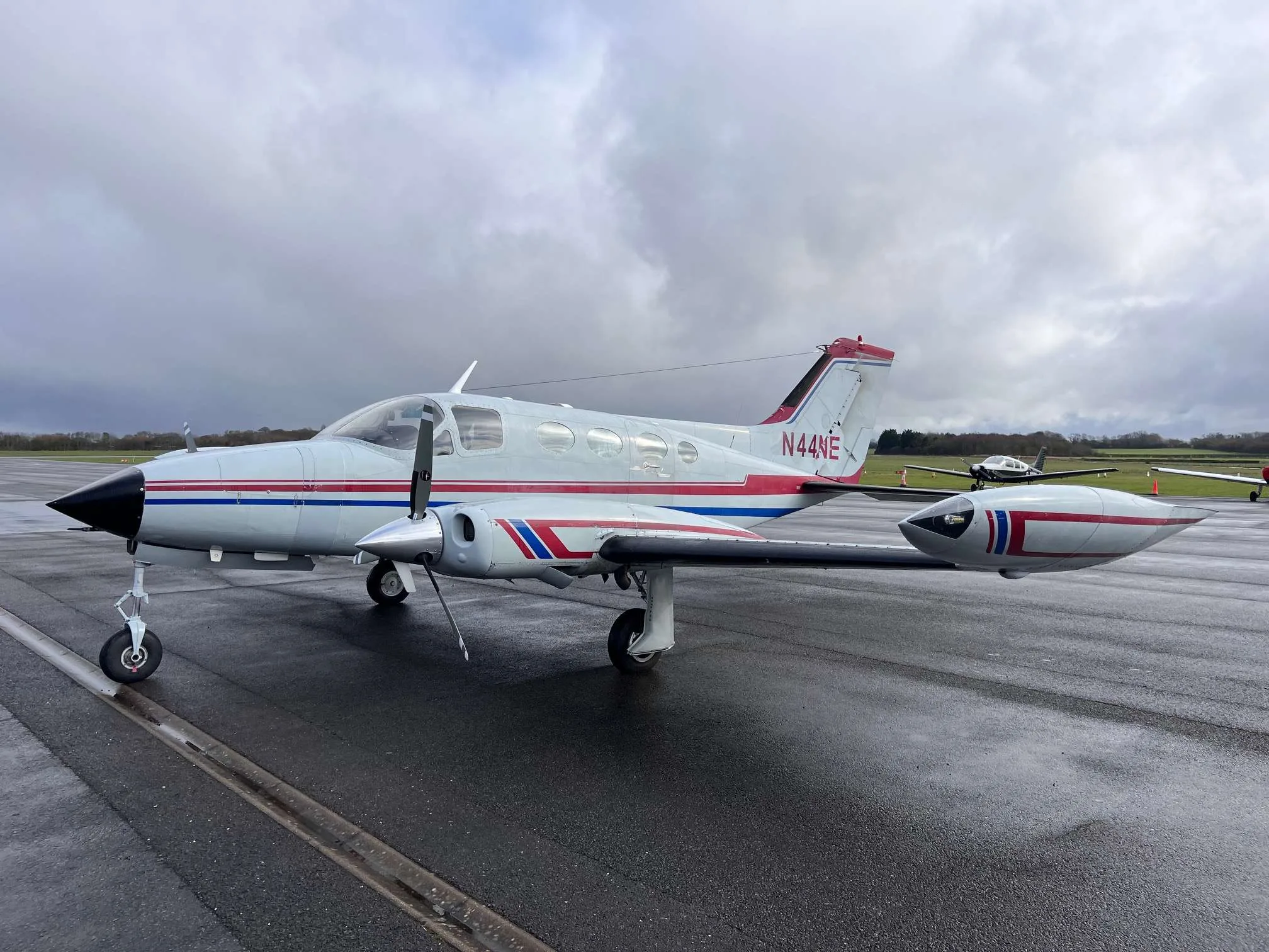 Exterior view of a 1970 Cessna 414.