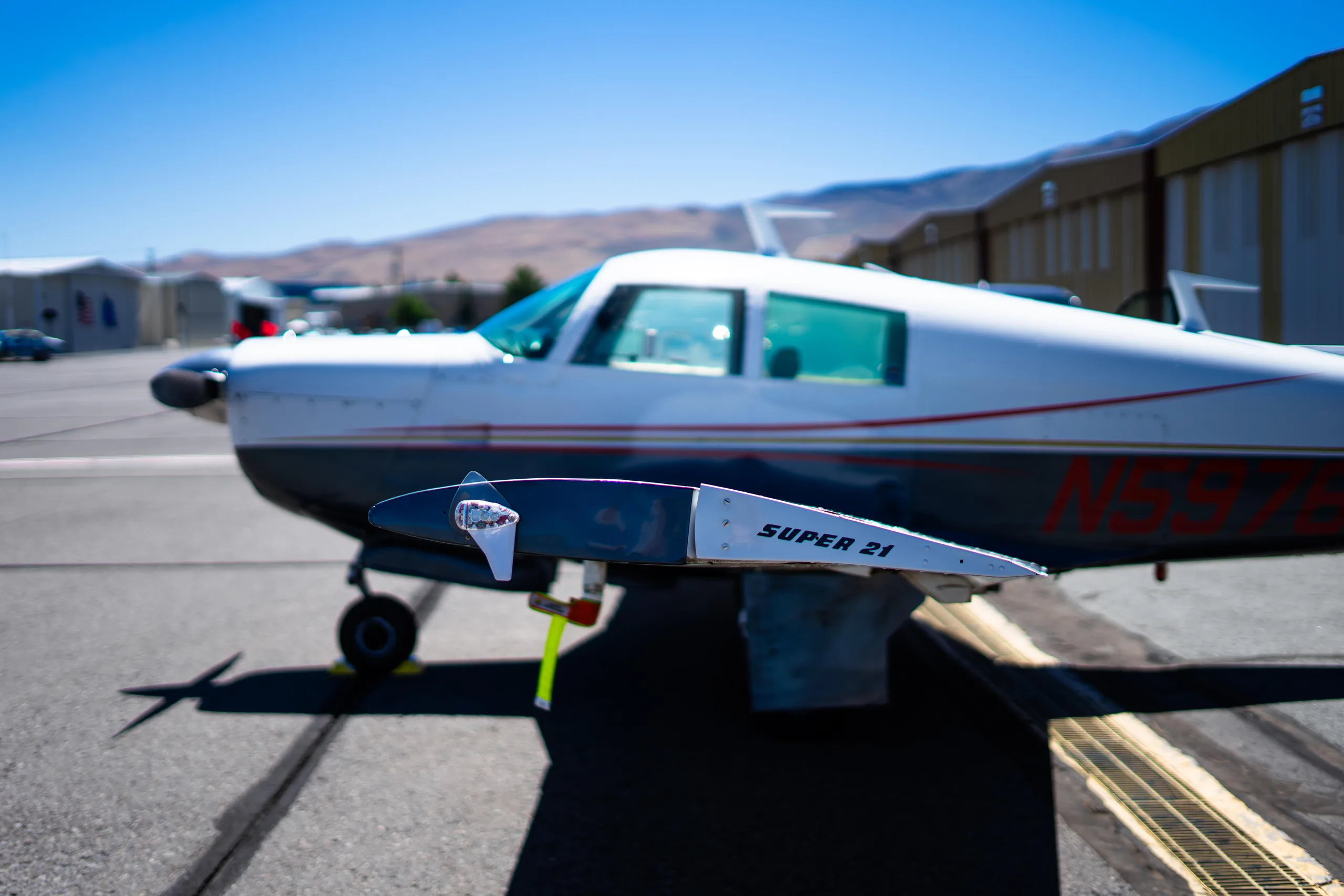 Exterior view of a 1965 Mooney M20E Super 21 / Chaparral.