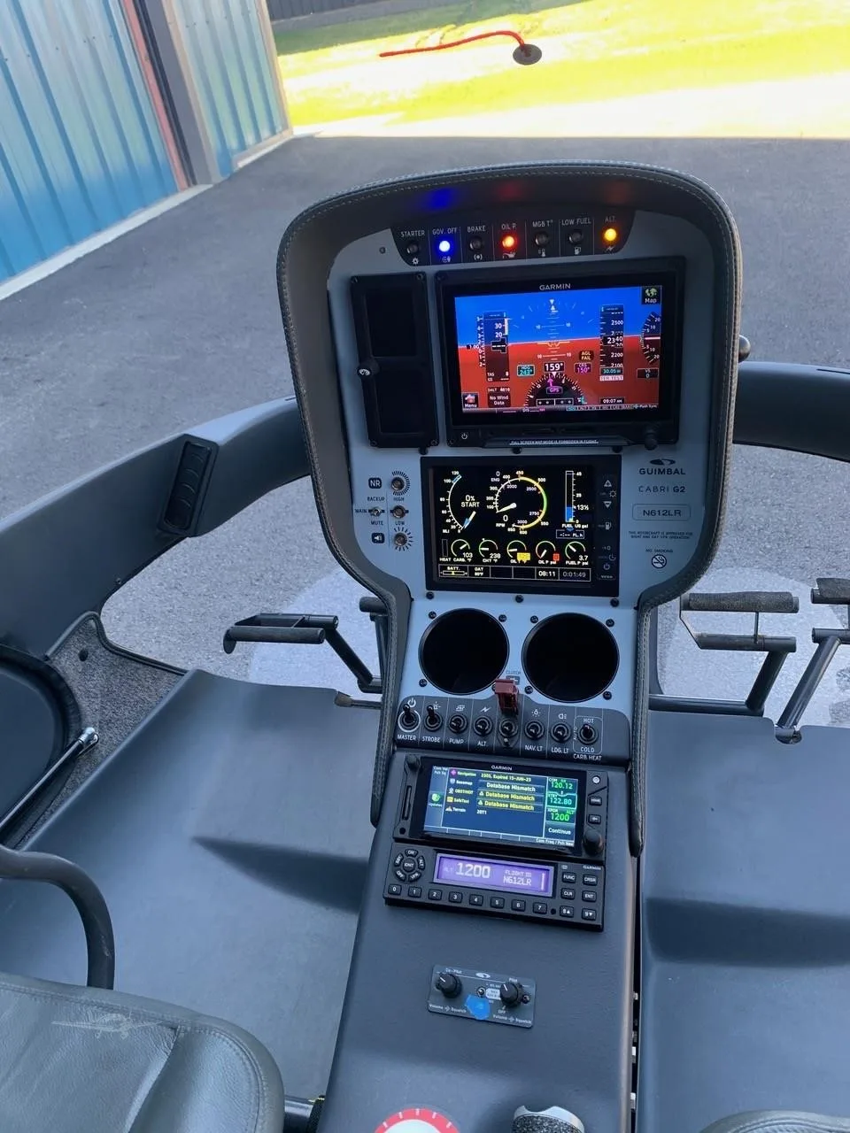 Cockpit and instrument panel of a 2022 GUIMBAL CABRI G2.