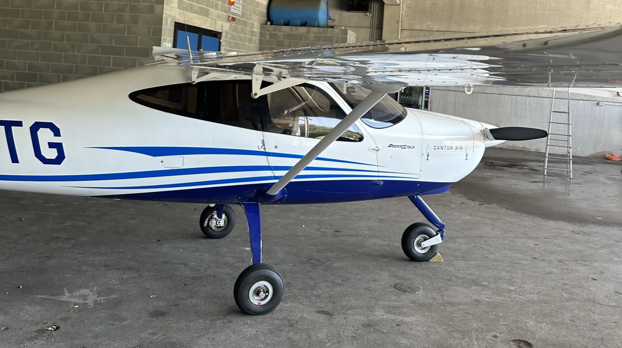 Exterior view of a 2018 TECNAM P2008 JC, I-CNTG.
