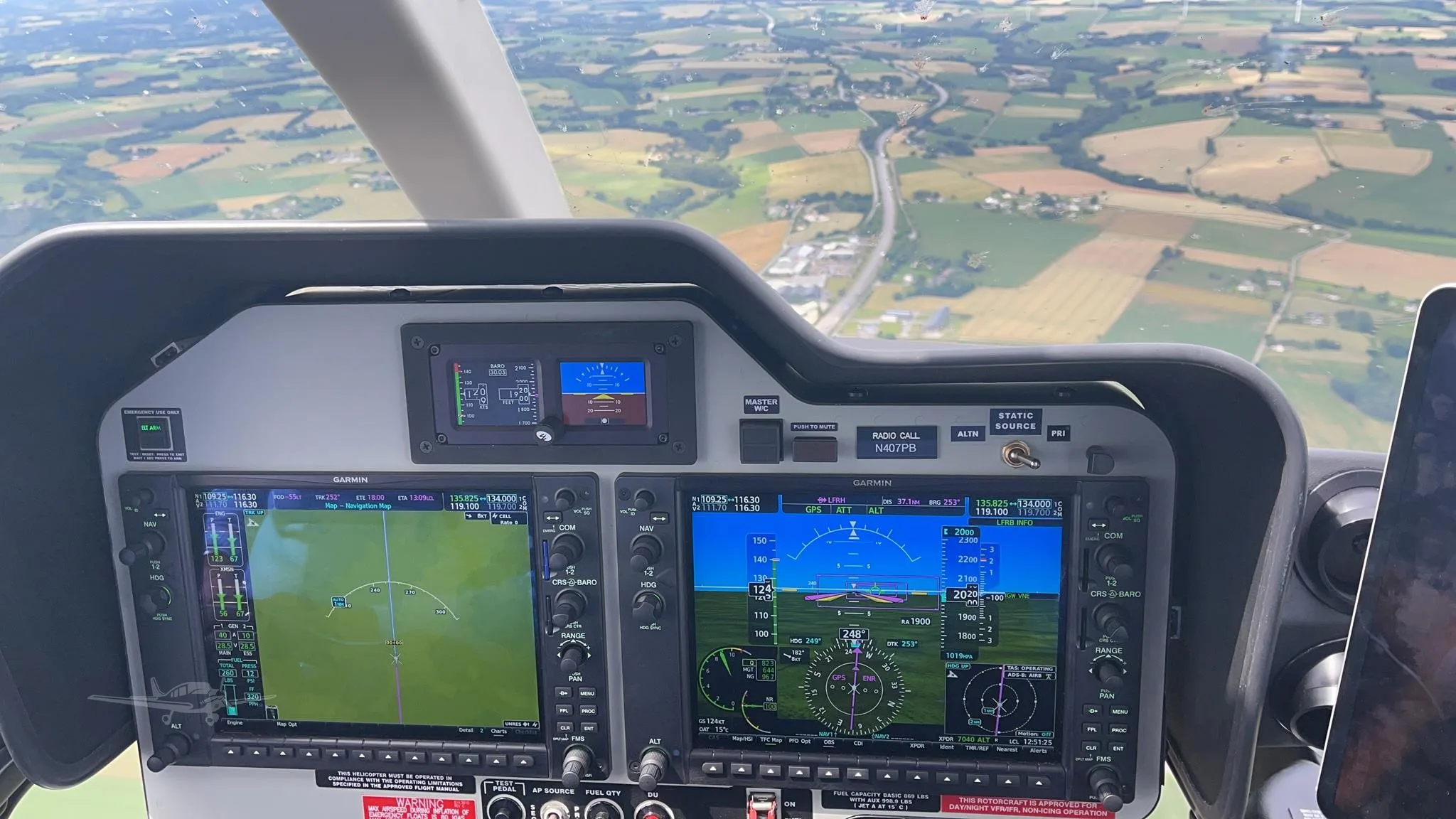 Avionics suite of a 2021 BELL 407GXI.