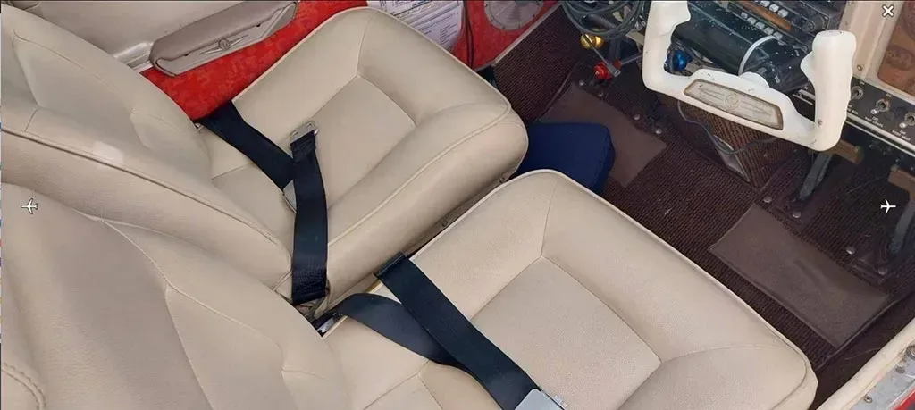Cabin interior of a 1966 Beechcraft Debonair.