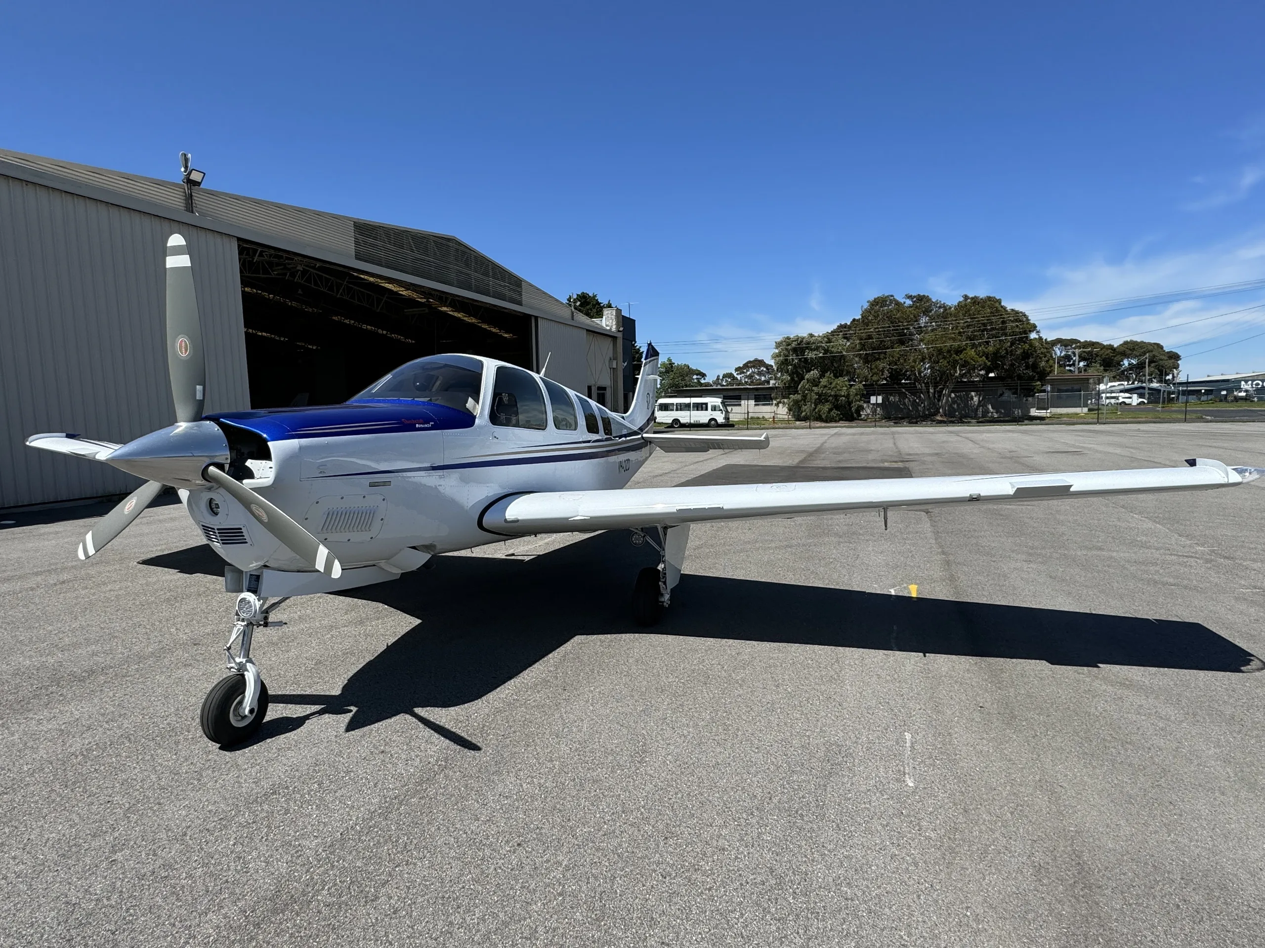 Exterior view of a 1979 Piper Seneca II, ZK-WUG.