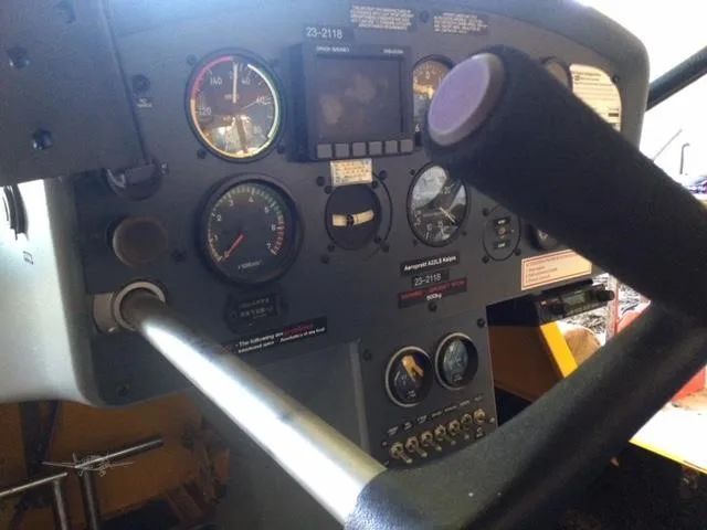 Cockpit and instrument panel of a 2016 AEROPRAKT LTD A22LS FOXBAT.