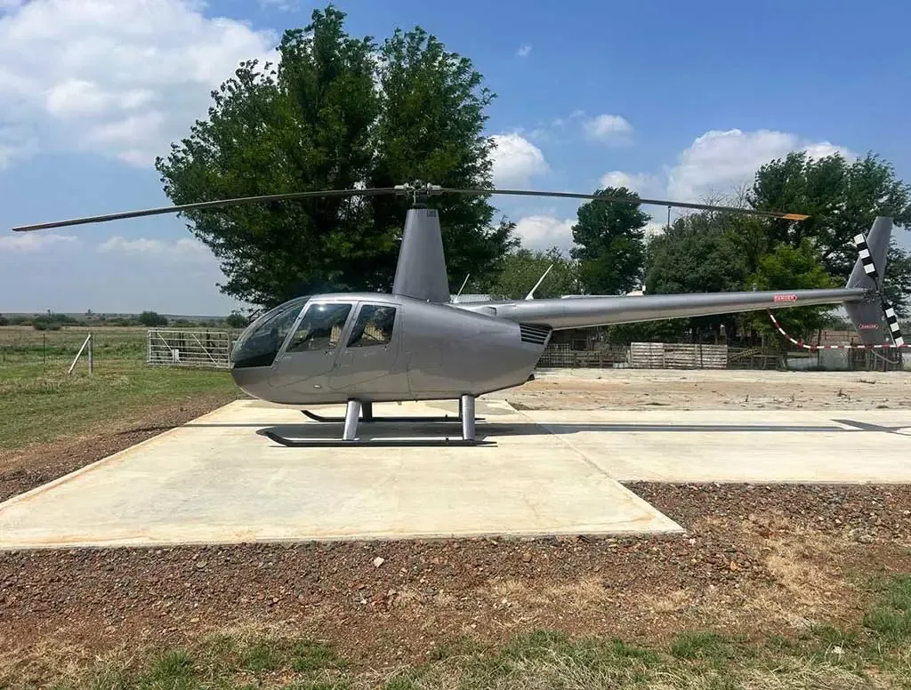 Exterior view of a 2016 Robinson R44.