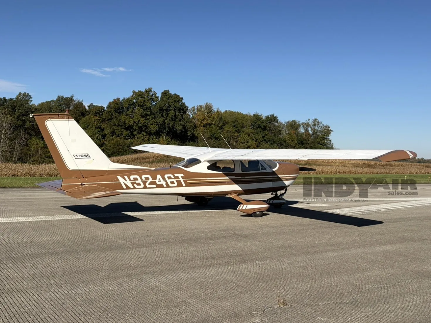 Exterior view of a 1967 Cessna 177, N3246T.