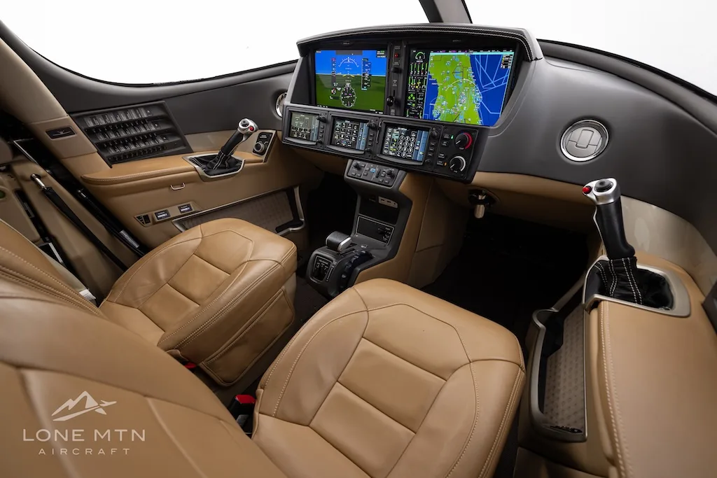 Cabin interior of a 2019 Cirrus SF50 G2+ Vision Jet.