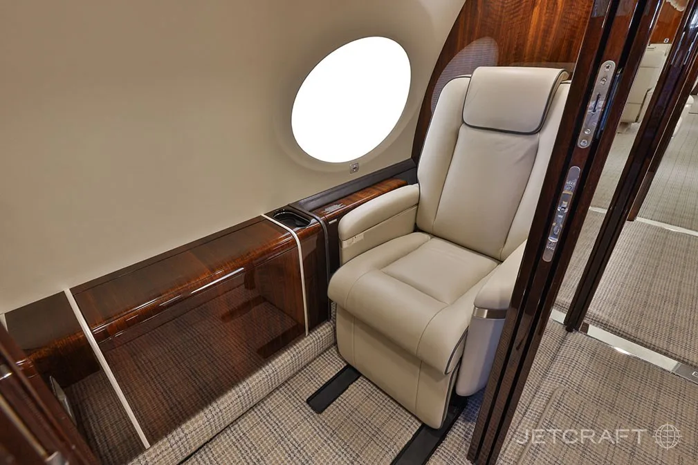 Cabin interior of a 2013 Gulfstream G650ER.