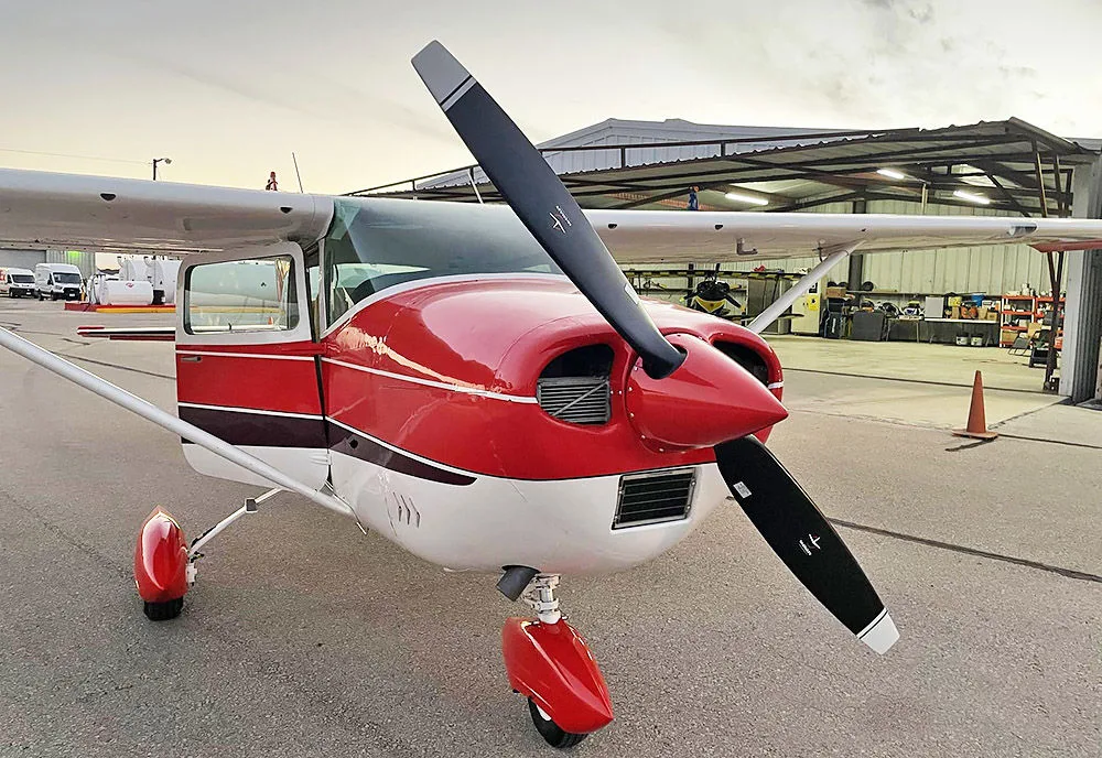 Exterior view of a 1969 Cessna 182M Skylane.