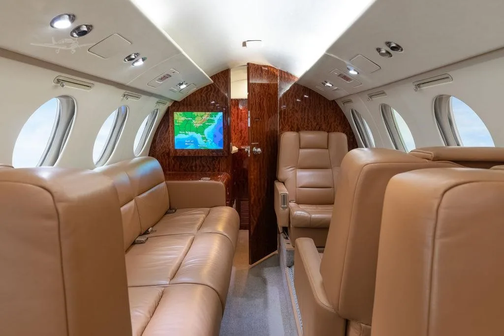 Cabin interior of a 1981 DASSAULT FALCON 50.