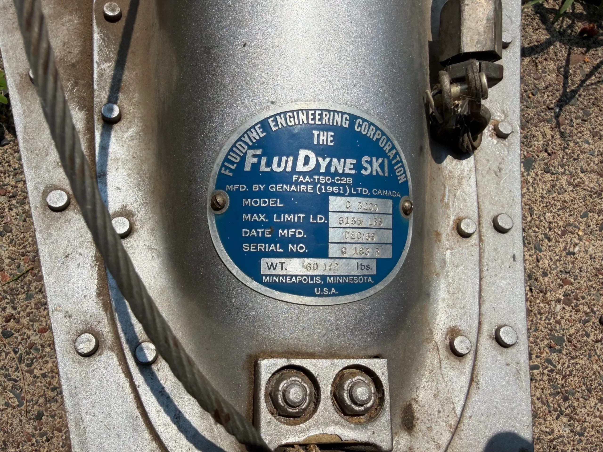 Engine detail of a 1969 Cessna Skywagon 180.