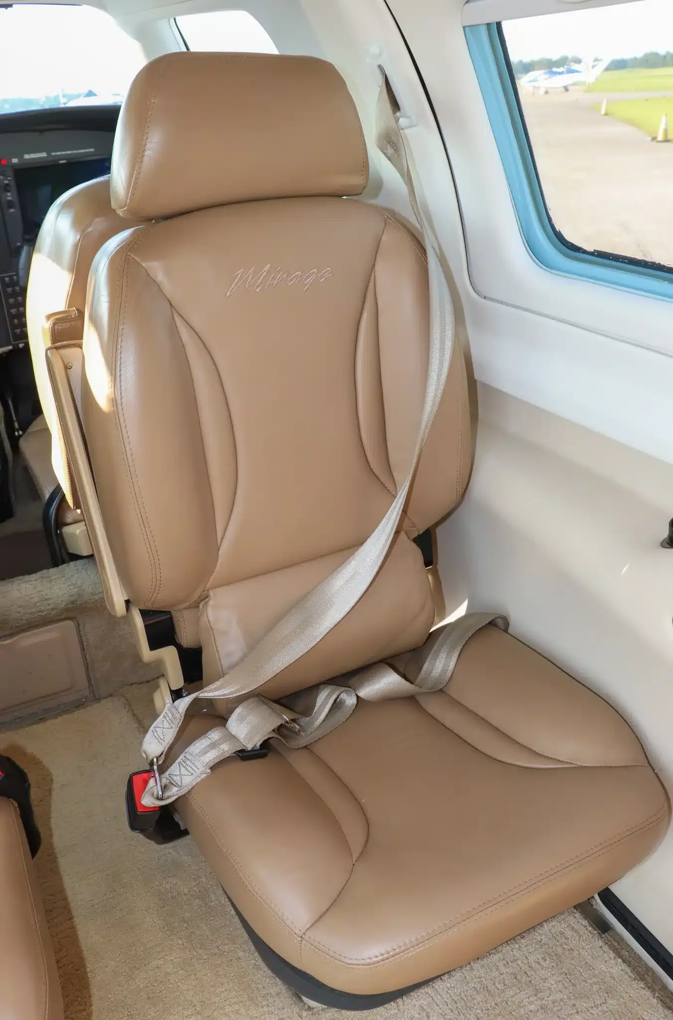 Cabin interior of a 2014 Piper Malibu Mirage.