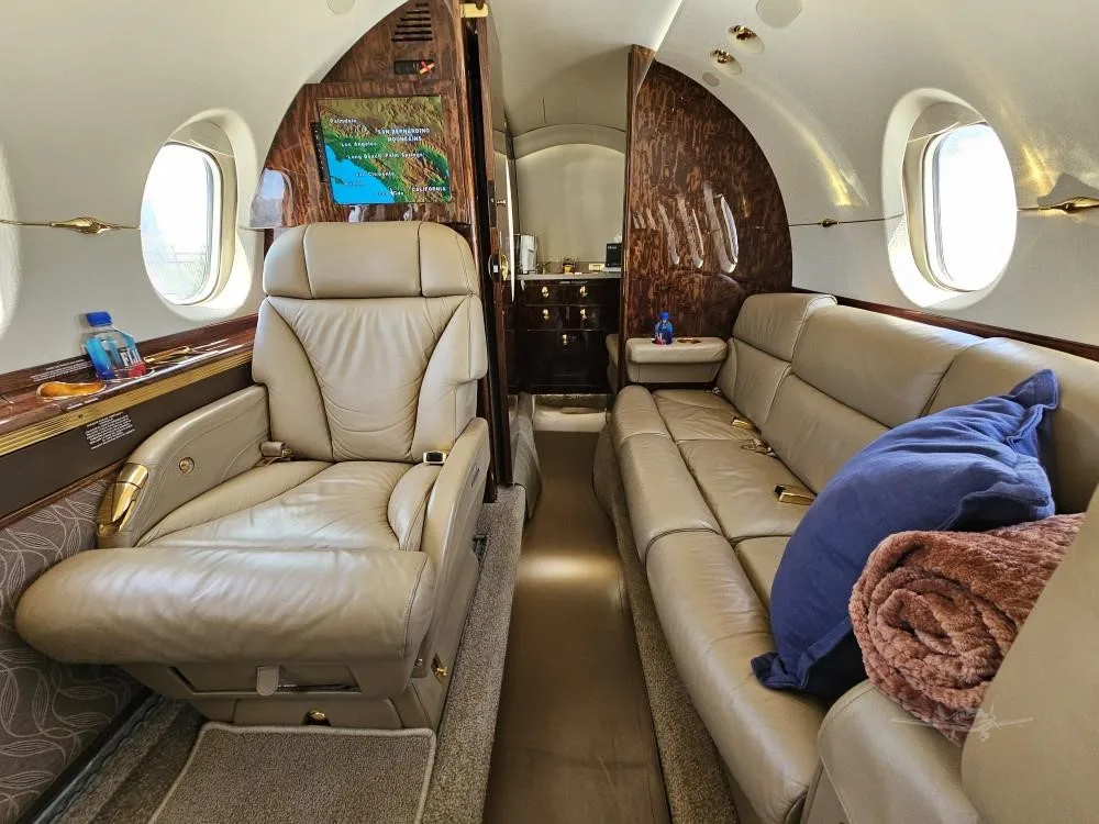 Cabin interior of a 2005 HAWKER 800XP.