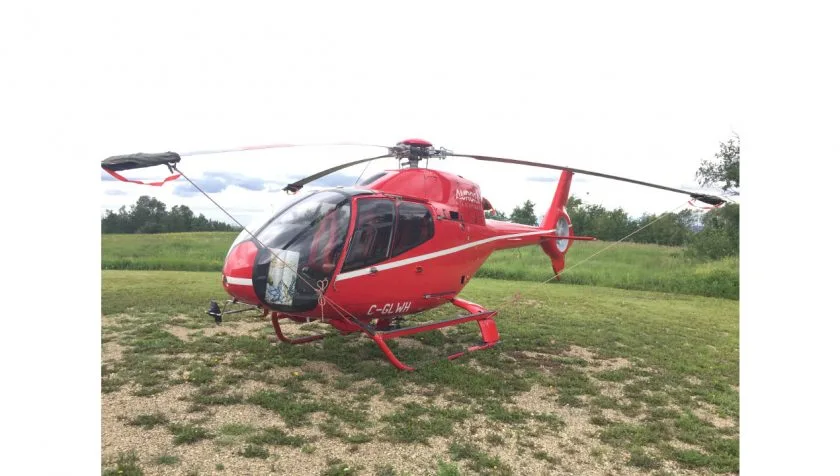 Exterior view of a 2007 Eurocopter EC120B 1517, C-GLWH.
