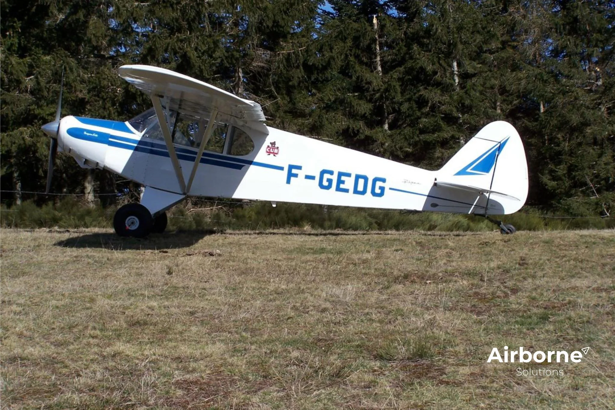 Exterior view of a 1953 Piper PA-18 Super Cub.