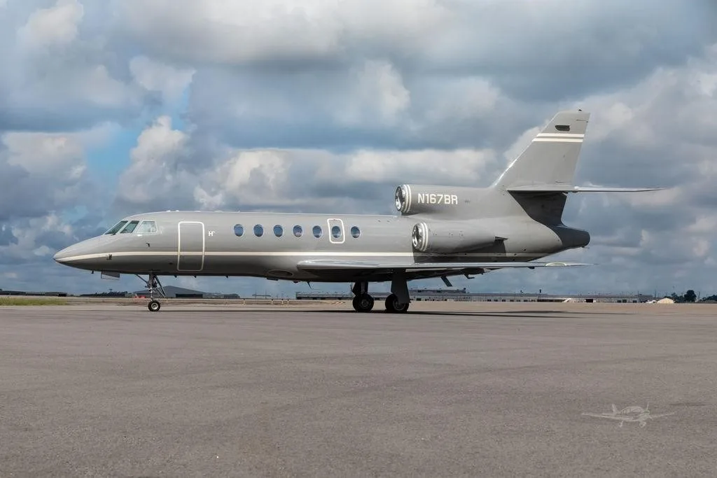 Exterior view of a 1981 DASSAULT FALCON 50, N167BR.