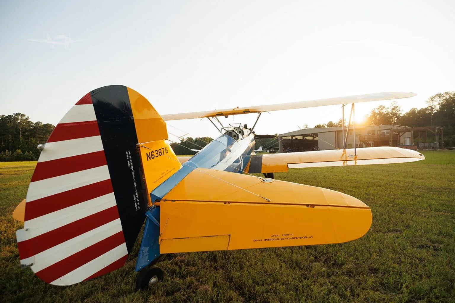 Exterior view of a 1943 BOEING/STEARMAN PT-17 KAYDET, N63876.