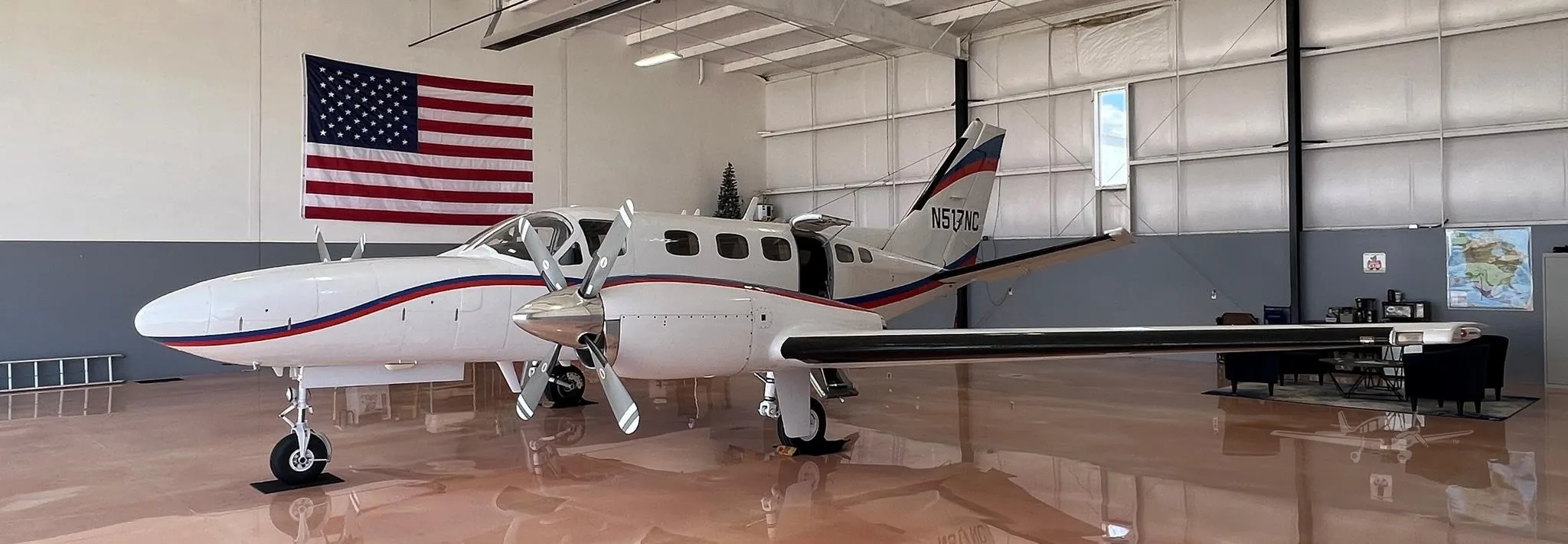 Exterior view of a 1986 CESSNA CONQUEST II, N517NC.