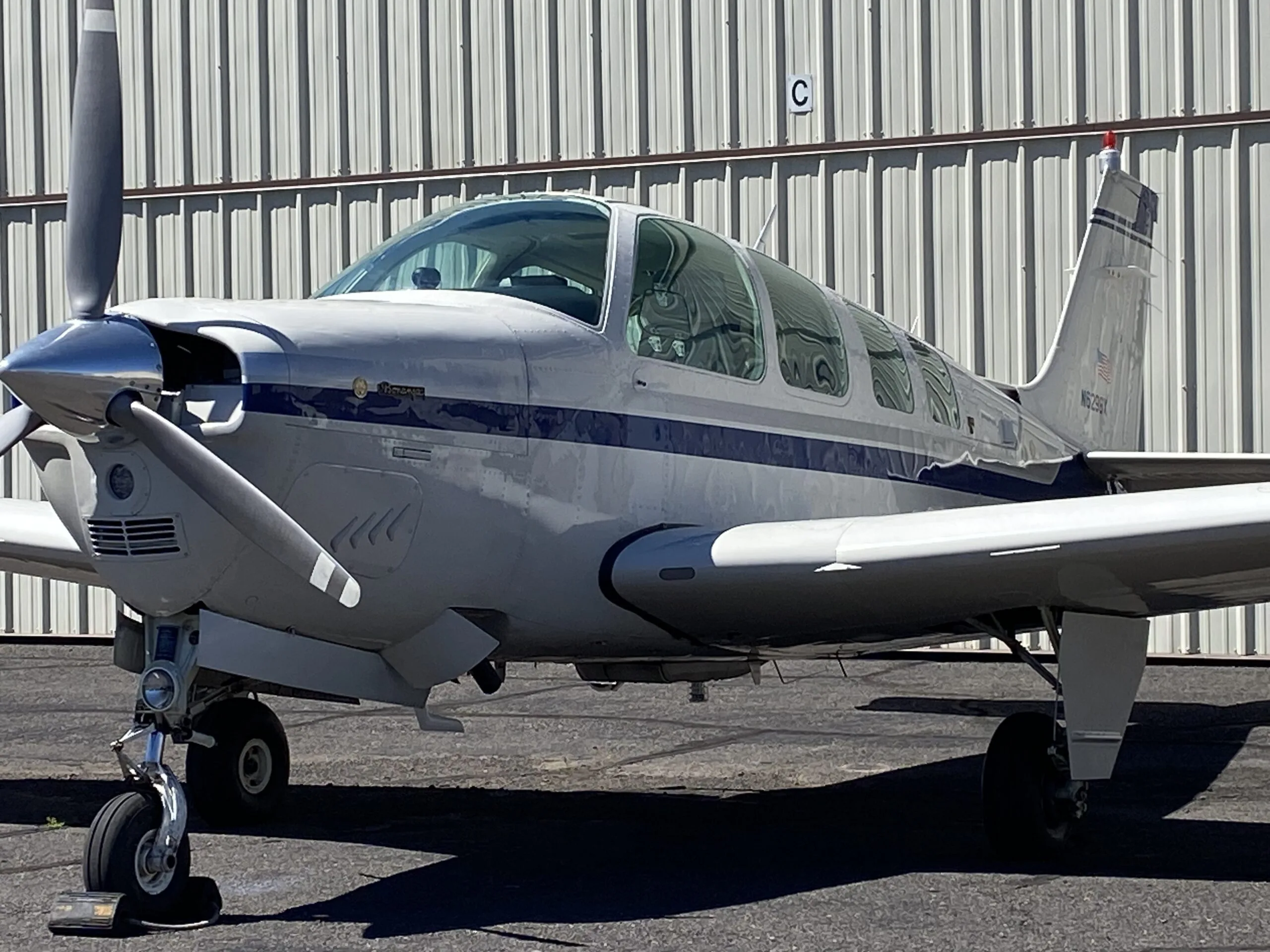 Cabin interior of a 1982 Beechcraft A36 (Beech Aircraft 50th Anniversary Model).