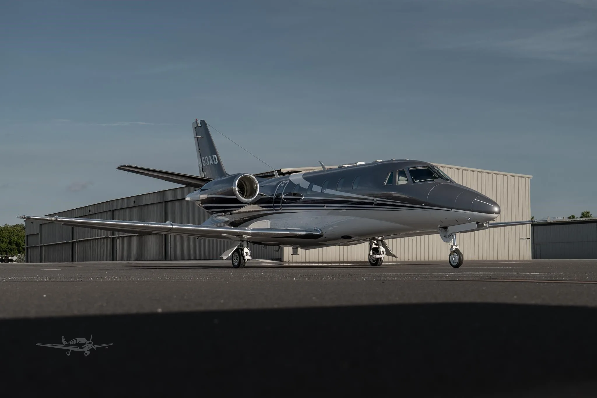 Exterior view of a 2021 CESSNA CITATION XLS+, N963AD.