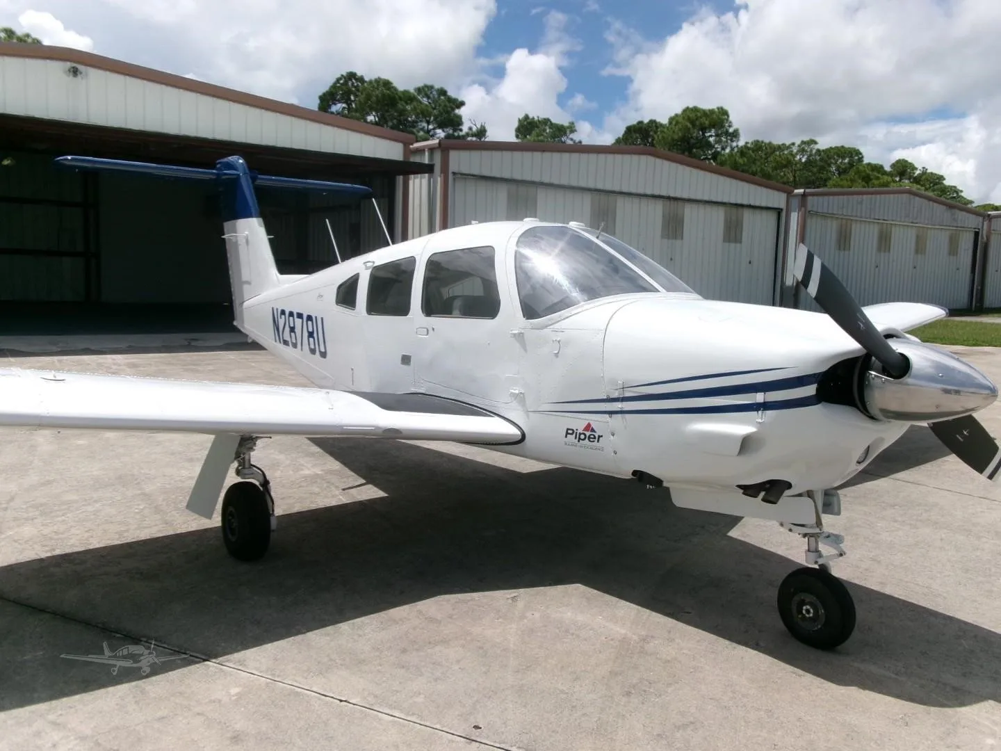 Exterior view of a 1979 PIPER ARROW IV, N2878U.