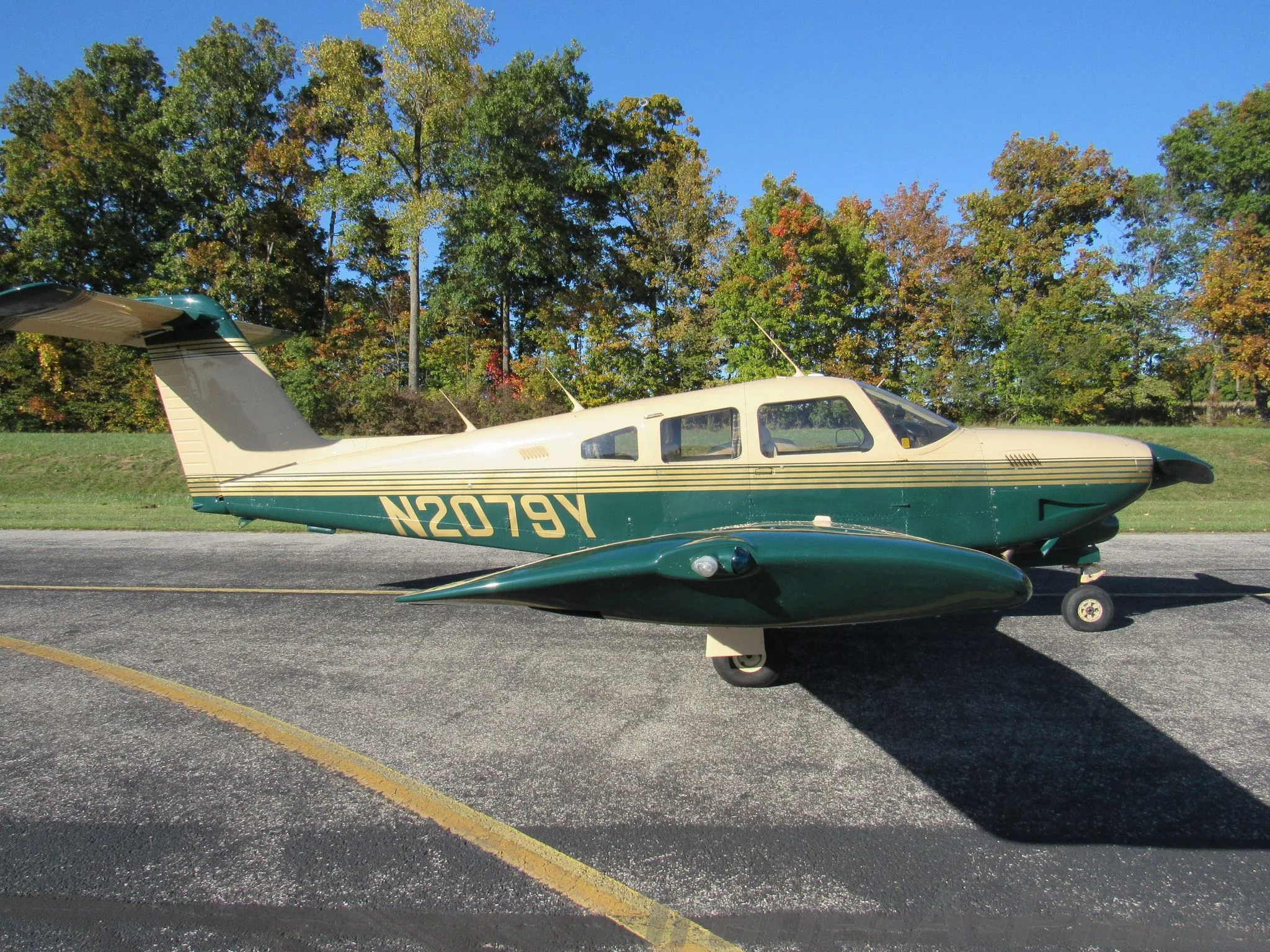 Exterior view of a 1979 PIPER TURBO ARROW IV, N2079Y.