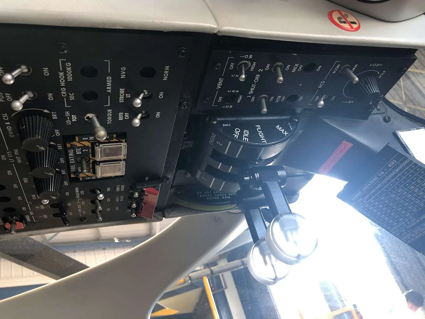 Cockpit and instrument panel of a 2004 Agusta 109E Power.