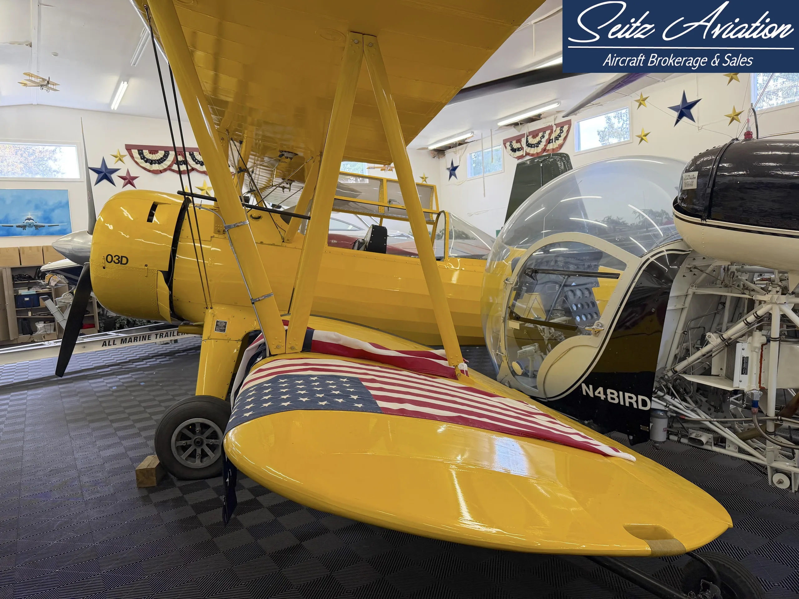 Exterior view of a 1940 Boeing B75N1, N2803D.