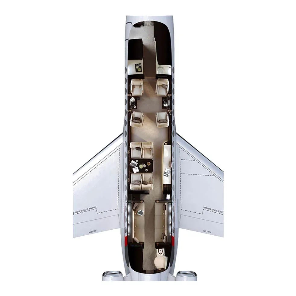 Marketing image of a Dassault Falcon 8X.