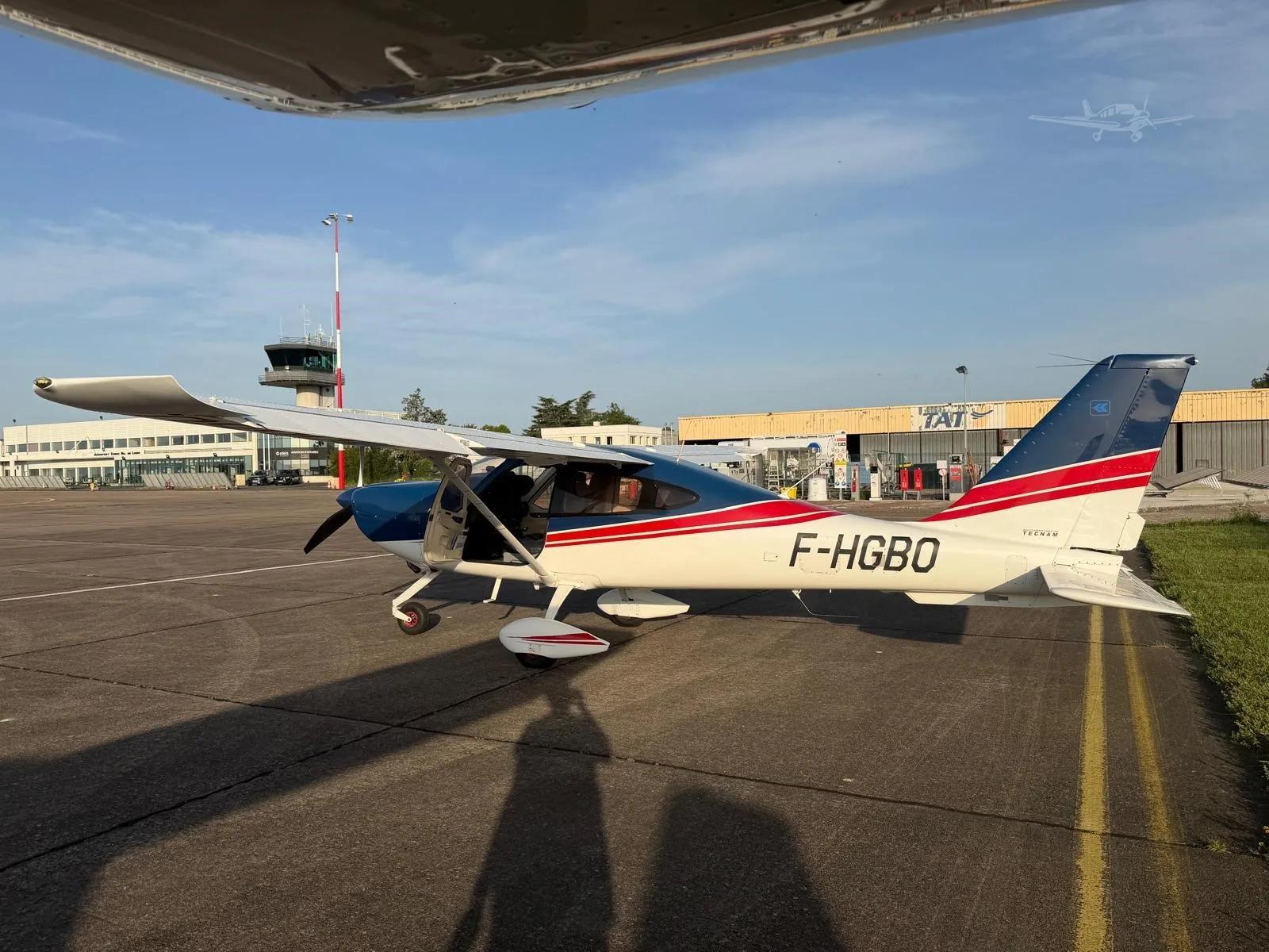 Exterior view of a 2019 TECNAM P2010 MKII, F-HGBO.
