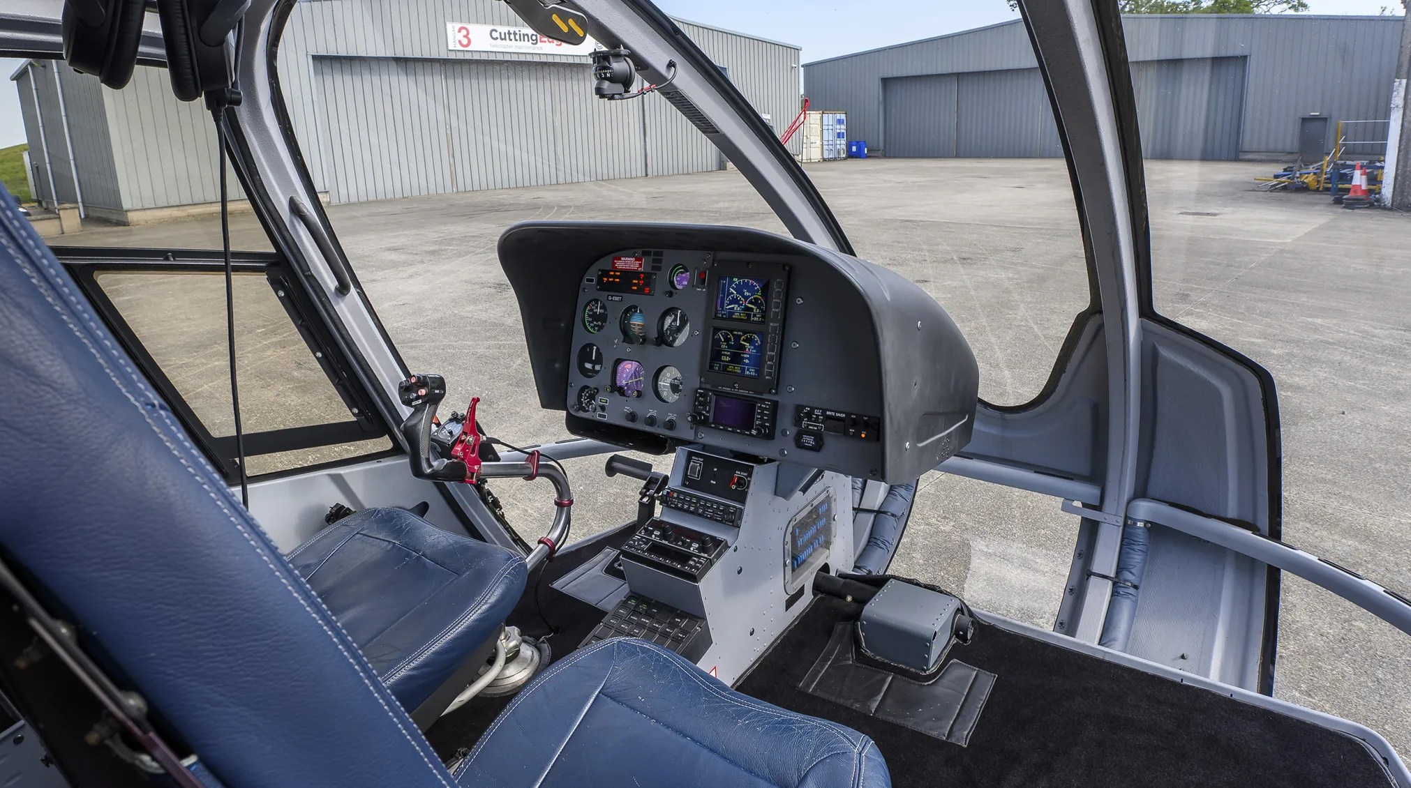 Cockpit and instrument panel of a 2009 Airbus EC130B4.