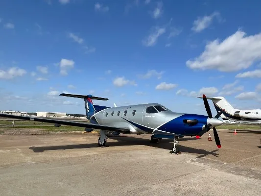 Marketing image of a 1999 Pilatus PC-12/45.