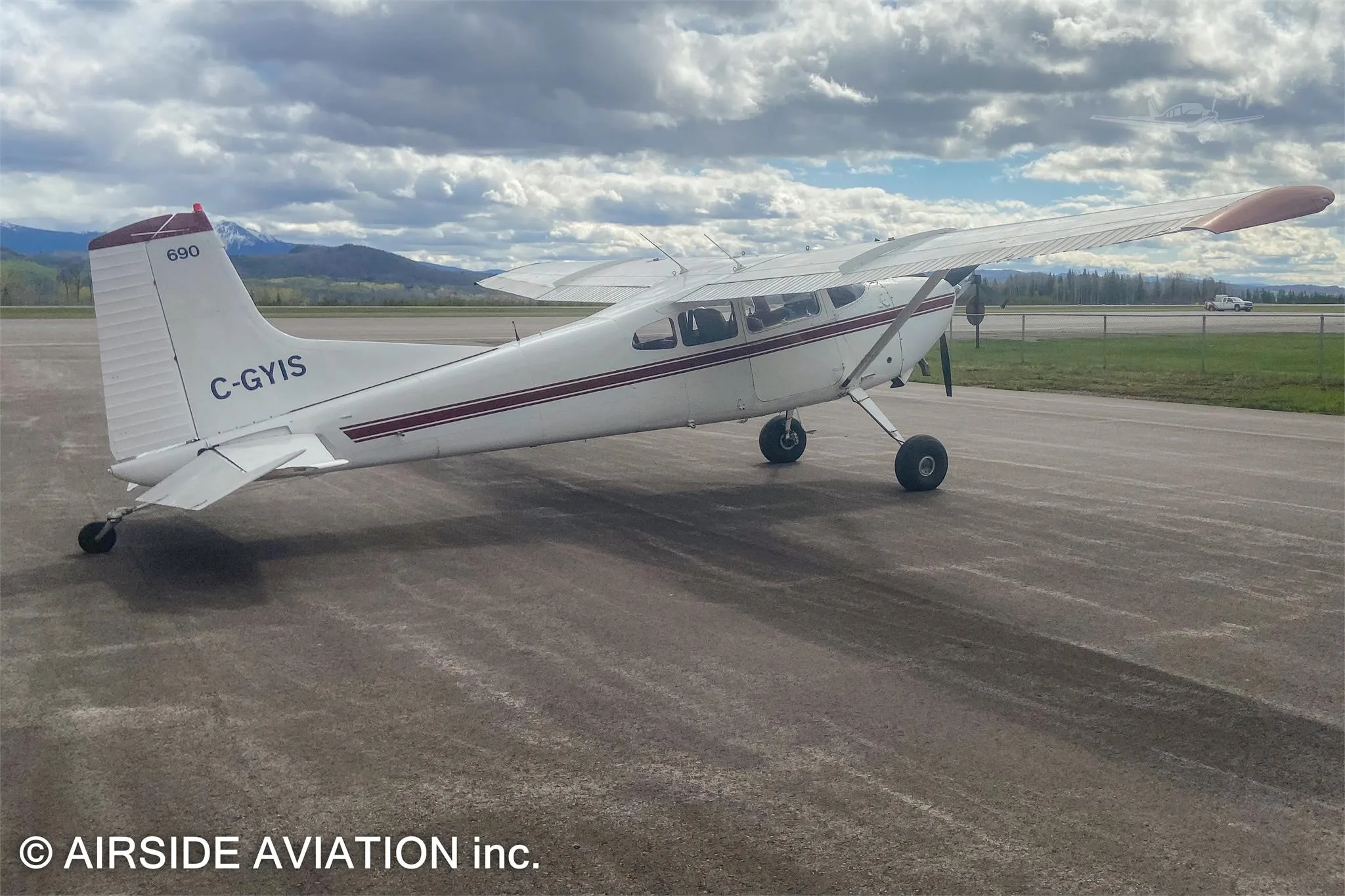 Exterior view of a 1976 CESSNA A185F FLOATPLANE, C-GYIS.