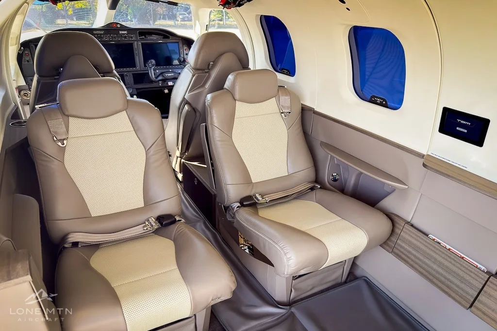 Cabin interior of a 2022 Daher TBM 960.