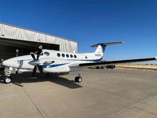 Cabin interior of a 1982 Beech King Air B200.