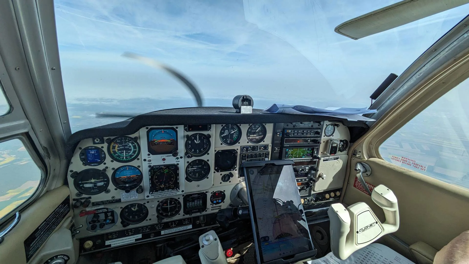 Cockpit and instrument panel of a 1966 Beechcraft 35 Bonanza.