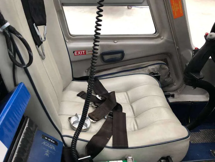 Cockpit and instrument panel of a 1990 Agusta.