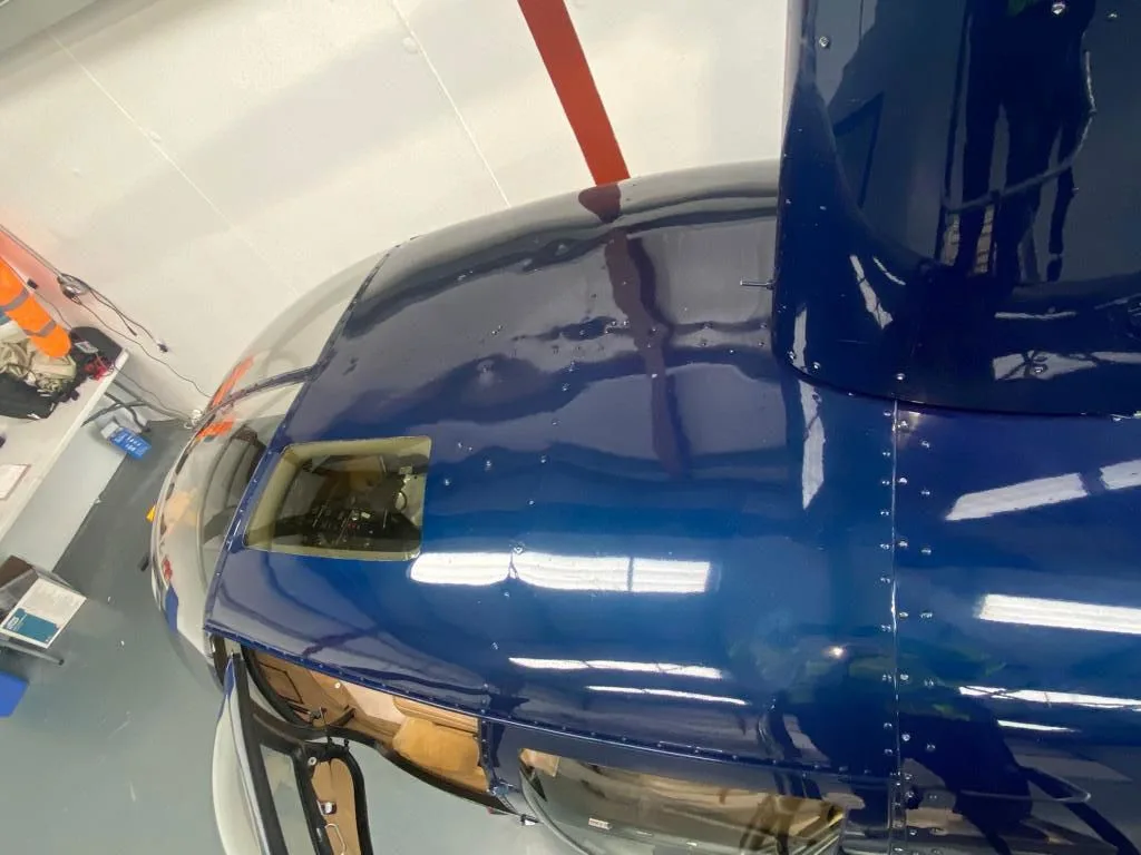 Engine detail of a 2005 Robinson R44 Clipper II.