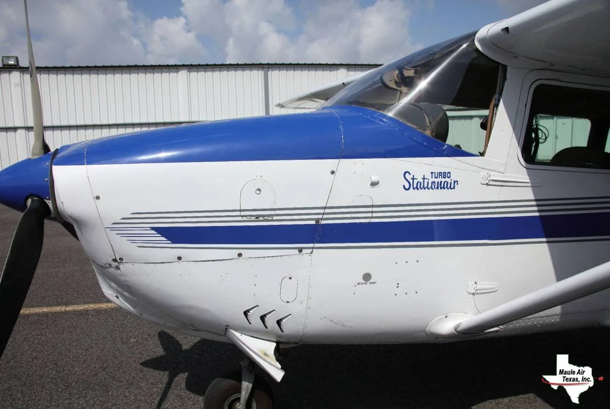 Exterior view of a 1967 Cessna TP206C Turbo Super Skylane.