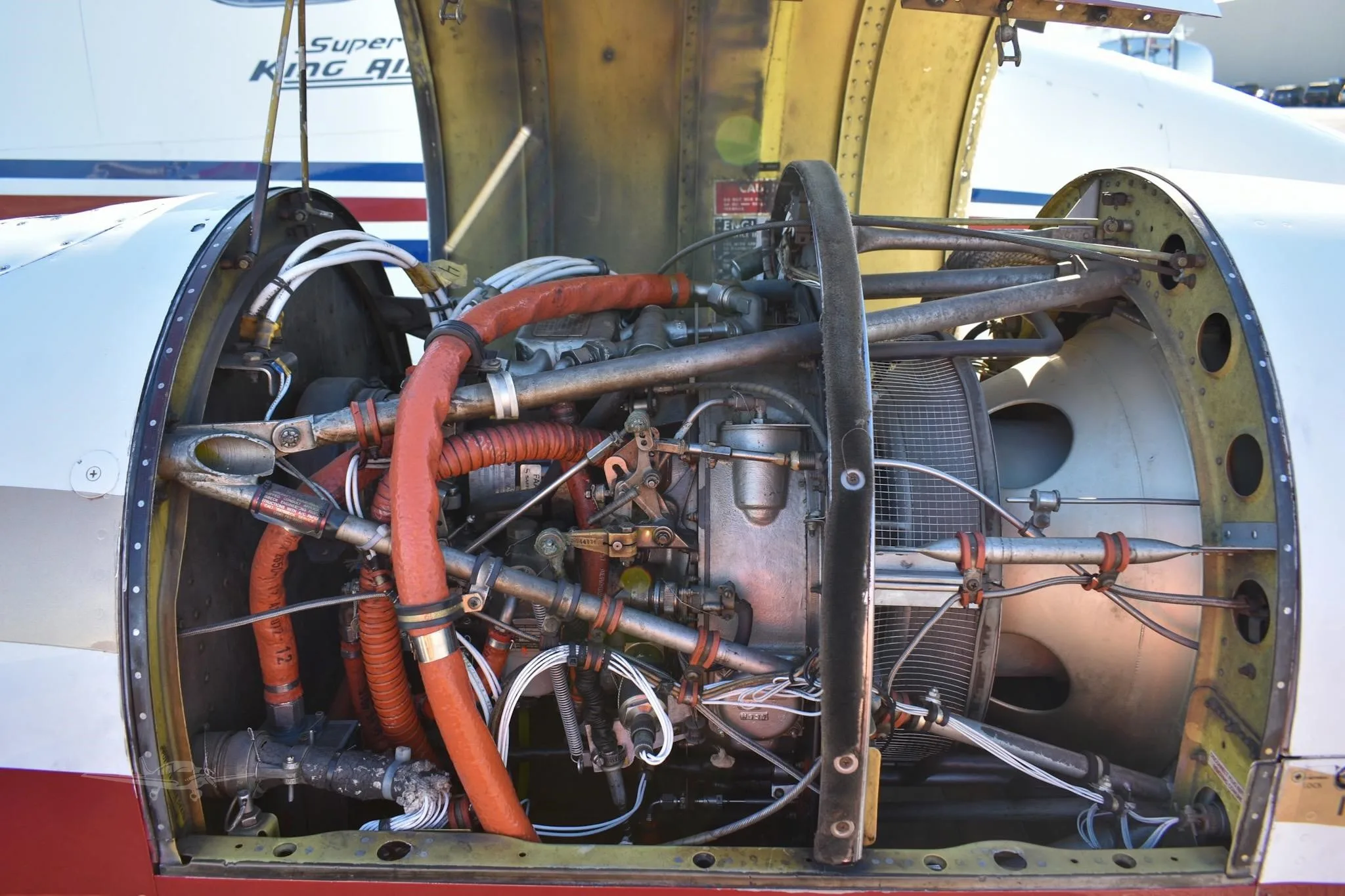 Engine detail of a 1979 BEECHCRAFT KING AIR C90.