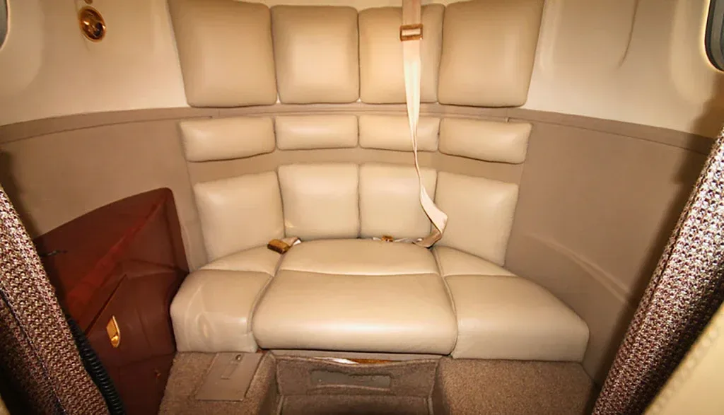 Cabin interior of a 1981 Twin Commander 1000.