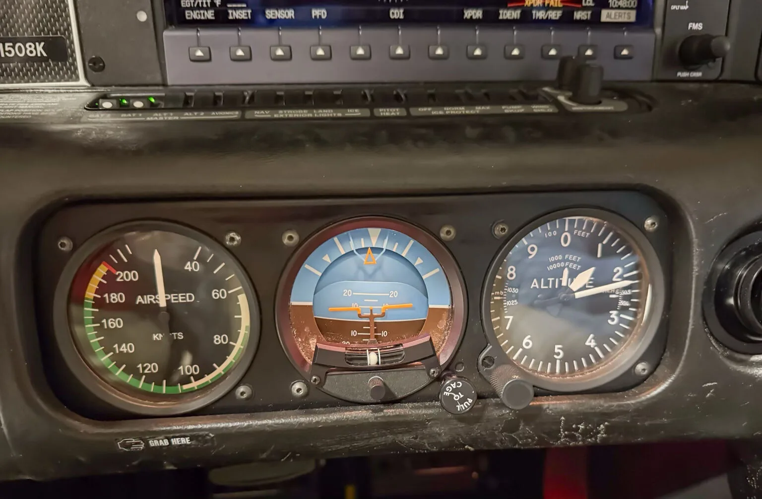 Avionics suite of a Cirrus.